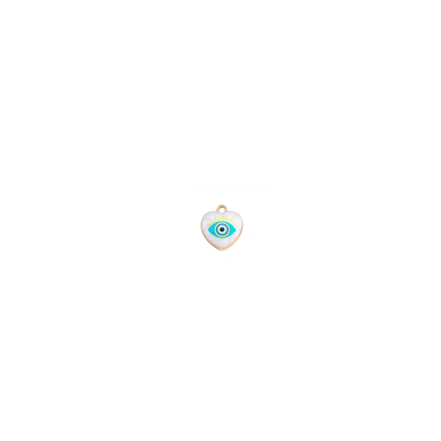 White evil eye heart