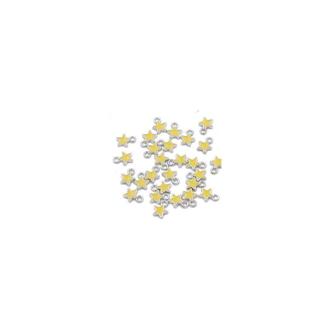 Silver- Mini coloured star