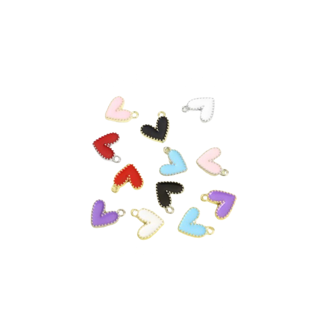 Large Silver - Coloured heart
